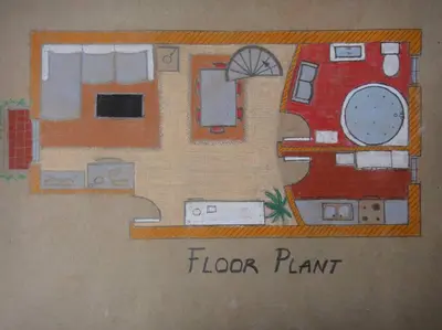 a drawing of a floor plan of a house at Attic Duplex Ruzafa in Valencia