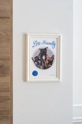 a picture of two dogs in a bowl on a wall at Le Parisien de COUP DE COEUR APPARTEMENTS in Valencia