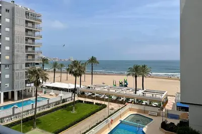 a view of the beach from a building at SingularStays Cullera V in Cullera