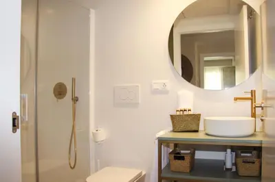 a bathroom with a sink and a mirror at Apartamentos Las Ciencias D in Valencia