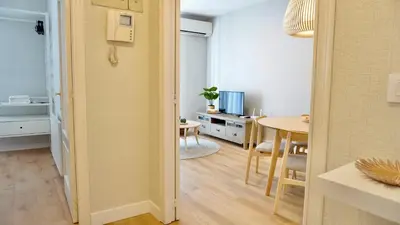 a room with a table and a dining room at Cervantes Prime in Valencia