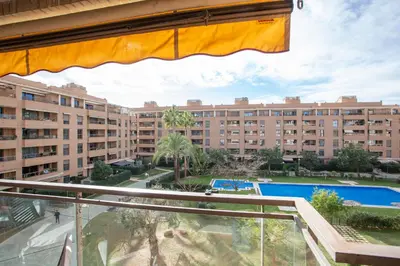 a view from the balcony of a apartment building at SingularStays Palacio de Congresos in Valencia