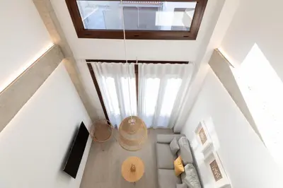 an overhead view of a living room with a window at Ca Celieta Beach III in Valencia