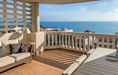 a balcony with a view of the ocean at 2 Bedroom Awesome Apartment In Moncofa in Moncófar