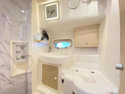 a kitchen with a sink and a microwave at The Valencia Yacht Experience in Valencia