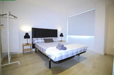 a bedroom with a large bed in a room at Tus Habitaciones en Ruzafa in Valencia