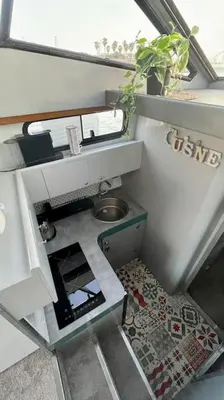 an overhead view of a small bathroom with a toilet at Barco Apartamento Playa Valencia in Valencia