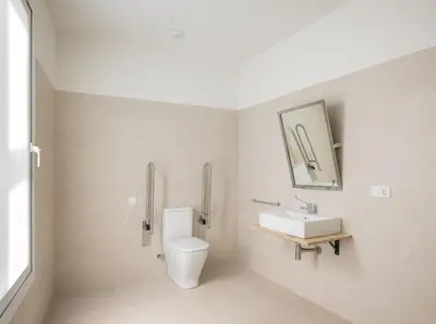 a bathroom with a toilet and a sink at Casa Ramona Ruzafa Valencia Centro in Valencia