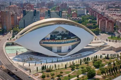 an architectural rendering of a building with a bridge at Romantic Apartment N.4 Oceanografico Virkin Suites in Valencia