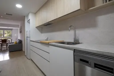 a kitchen with a sink and a counter top at GuestReady - Valencia Bliss near Malvarrosa Beach in Valencia
