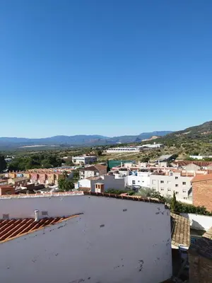 a view of a city from the roof of a building at rural relax Valencia in Villar del Arzobispo