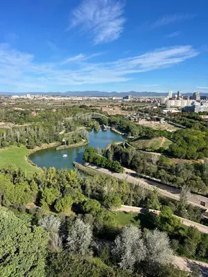 an aerial view of a river and a city at Illetes Flats - Loft encantador cerca de Bioparc in Valencia