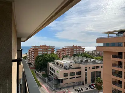 a view of a city from a balcony at Non Stress Seven Up in Valencia