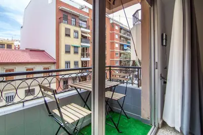 a balcony with a table and chairs on a balcony at GuestReady - Tranquil Haven in Canyamelar in Valencia