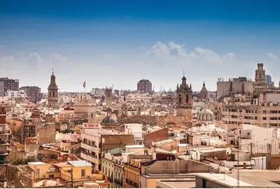 a view of a large city with buildings at Valencia central apartment in Valencia