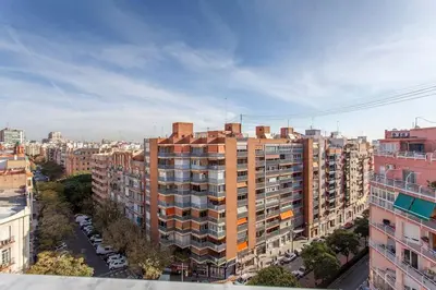 an overhead view of a city with tall buildings at Valencia Sky Haven in Valencia