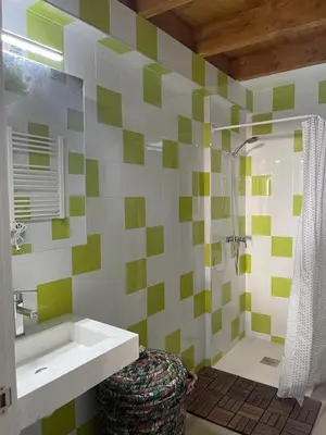 a bathroom with a sink and a shower at Maravillosa casa junto al mar y cerca del centro in Valencia