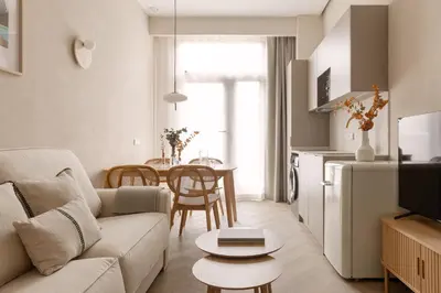 a living room with a couch and a table at MH Apartments Central Valencia in Valencia