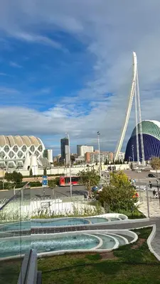 a view of a bridge with a city in the background at Apartamento Luxury in Valencia