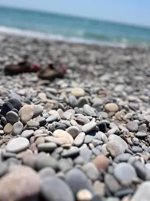 a large group of rocks on a beach at 2 bedroom flat 100m from the beach with huge terrace in Moncófar