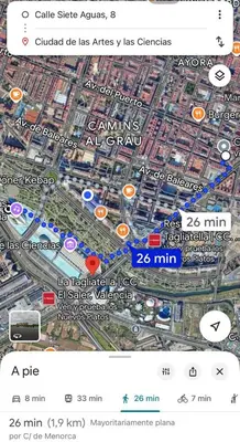 a screenshot of a cell phone with a map at Alojamiento, hospedaje para 6 personas in Valencia