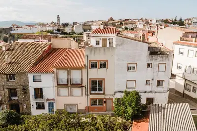an aerial view of a city with buildings at Casa Las 4 Estaciones in Caudiel