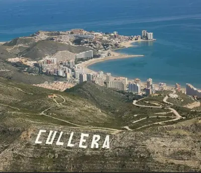 an aerial view of the city of cullerara on a hill at Cullera Sea and Mountain Balcony in Cullera