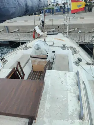 a close up of the deck of a boat at Romantic sailboat in Valencia