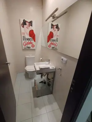 a bathroom with a sink and a toilet at Cozy apartment in the old town - San Ramon in Valencia