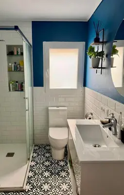 a bathroom with a toilet and a sink at Private Room in Central Valencia in Valencia