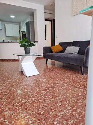 a living room with a couch and a table at APARTAMENTO COMODO FERIA dE VALENCIA in Valencia