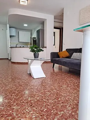 a living room with a couch and a table at APARTAMENTO COMODO FERIA dE VALENCIA in Valencia