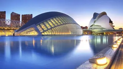 a view of a building with a city in the background at PINEDO PLAYa in Valencia