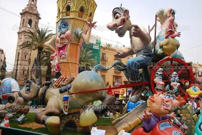 a display of inflatables at a street parade at Apartamento Cabañal in Cullera