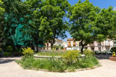 a garden with flowers and trees in a park at VL - Carrer de Berni i Catala in Valencia