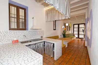 a kitchen with a sink and a counter top at GuestReady - Stay near the Central Market in Valencia