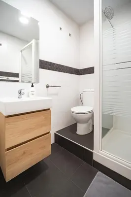 a bathroom with a toilet and a sink and a shower at Apartment Ruzafa Market 7B in Valencia