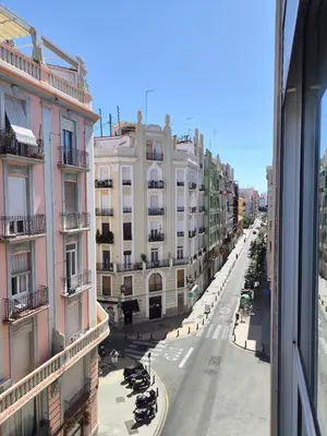 a view from a window of a street with buildings at Your Apartment In The Center-Ruzafa 8C in Valencia