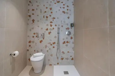 a bathroom with a toilet and a shower at VLC Host - Cubells 8 in Valencia