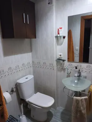 a bathroom with a toilet and a sink at Habitación doble 45eur in Valencia