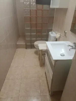 a bathroom with a toilet and a sink at Habitación Grande Ruzafa Centro in Valencia