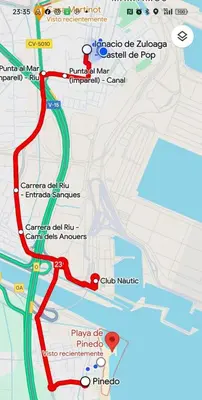 a map of a city with red highlighted at Espectacular estudio en PB con terraza privada in Valencia