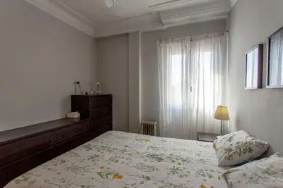 a bedroom with a large bed and a window at Apartment City of Arts and Sciences 2 in Valencia