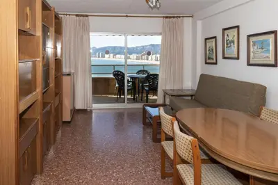a living room with a couch and a table at Florazar 2, Ii-14-A in Cullera