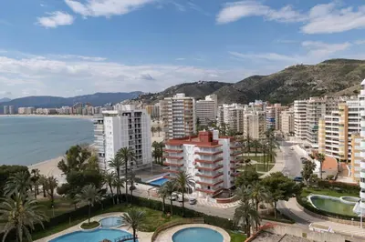 an aerial view of a city and the ocean at Florazar 2, Vi-11-C in Faro de Cullera