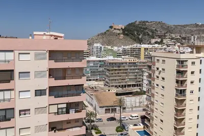 an aerial view of a city with buildings at LIDER, 12º-A Atico in Cullera