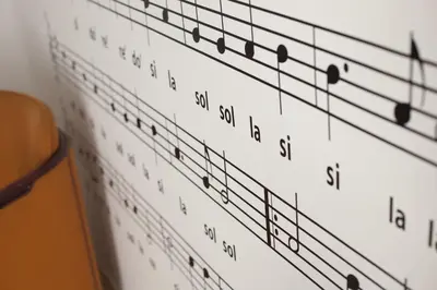 an image of a wall of musical notes at Hotel Valencia de la Música in Valencia