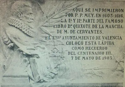 a drawing of a statue of a man holding a spear at Mon Suites San Martin in Valencia