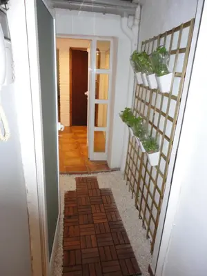 a hallway with a stairway with potted plants on it at Center Valencia in Valencia
