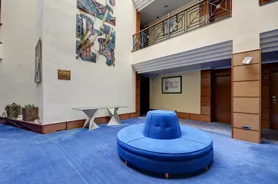 a blue bean bag chair in the middle of a building at Hotel Vila-real Palace in Villareal
